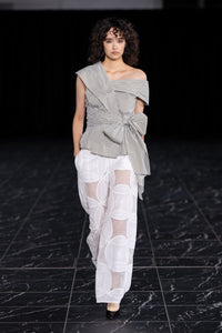폴리에스테르 나일론 소프트 태프터 카슈쿠르풍 블라우스 / Cache-Coeur Style Polyester Nylon Soft Taffeta Blouse