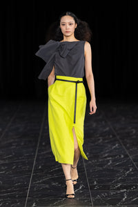 폴리 에스테르 나일론 자카드 리본이 달린 블라우스 / Polyester Nylon Jacquard Blouse with Ribbon