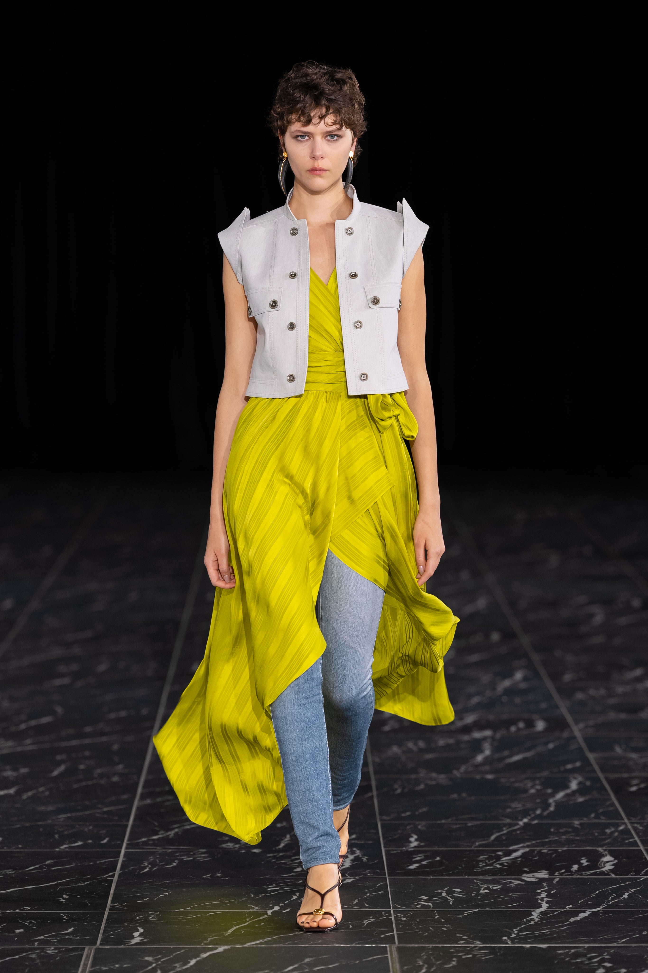 린넨 레이온 트윌 민소매 재킷 / Sleeveless Linen Rayon Twill Jacket