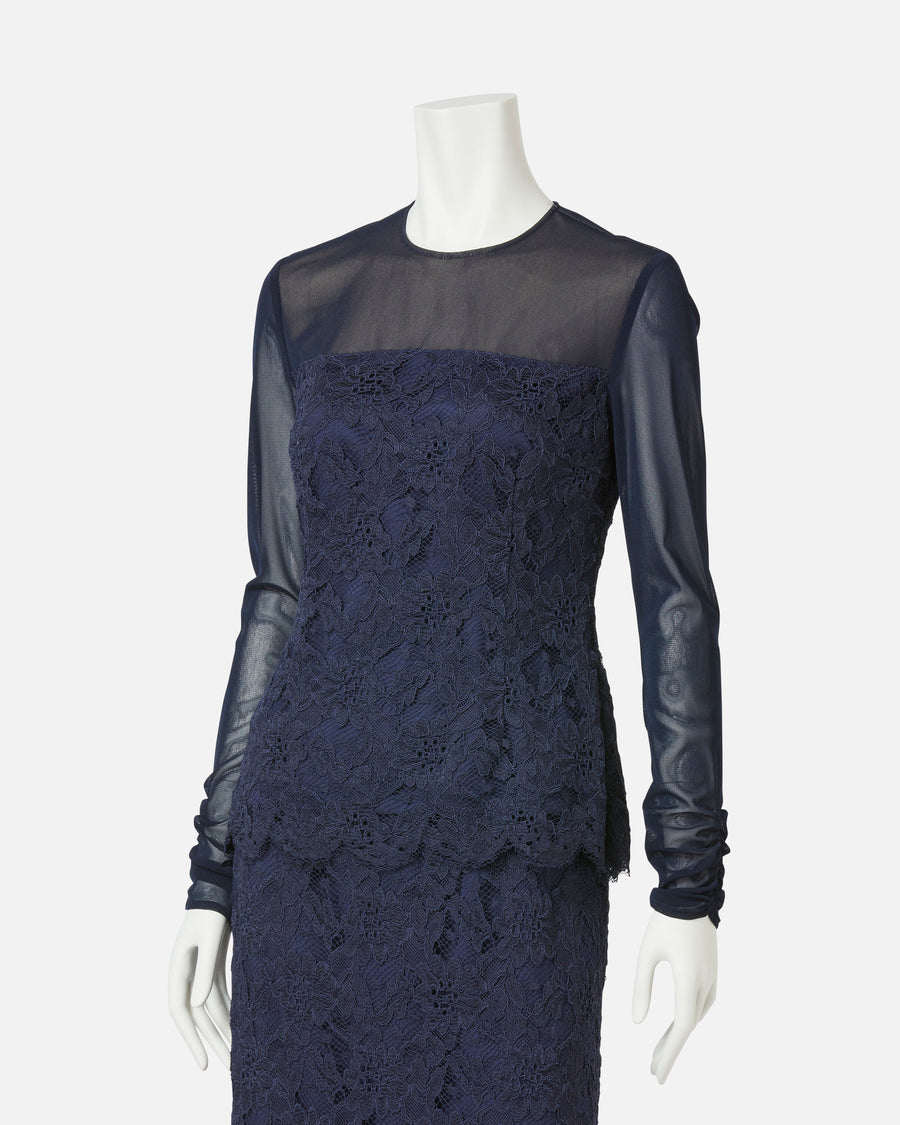 러셀 레이스×튤 블라우스 / Raschel Lace Tulle Blouse