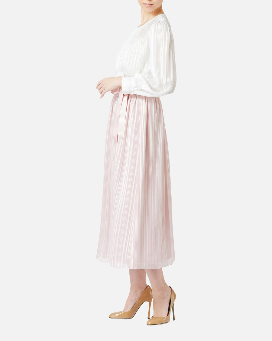 쉬폰 새틴 개더 스커트 / Gathered Chiffon Satin Skirt