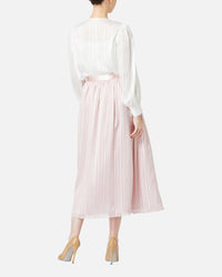 쉬폰 새틴 스트라이프 블라우스 / Striped Chiffon Satin Blouse