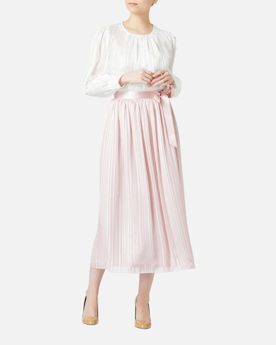 쉬폰 새틴 개더 스커트 / Gathered Chiffon Satin Skirt