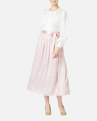 쉬폰 새틴 개더 스커트 / Gathered Chiffon Satin Skirt
