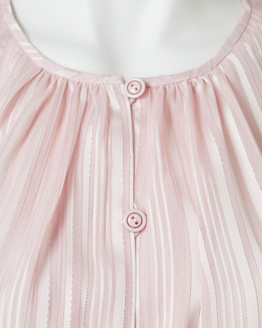 쉬폰 새틴 스트라이프 블라우스 / Striped Chiffon Satin Blouse