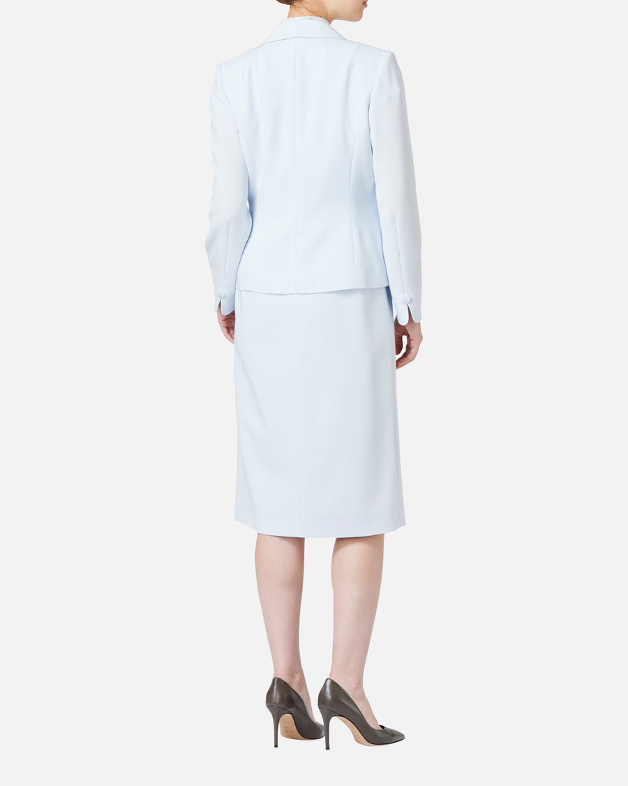 쉬폰 첨부 카슈쿠르 원피스 / Cache-Coeur Dress with Drape Chiffon Collar