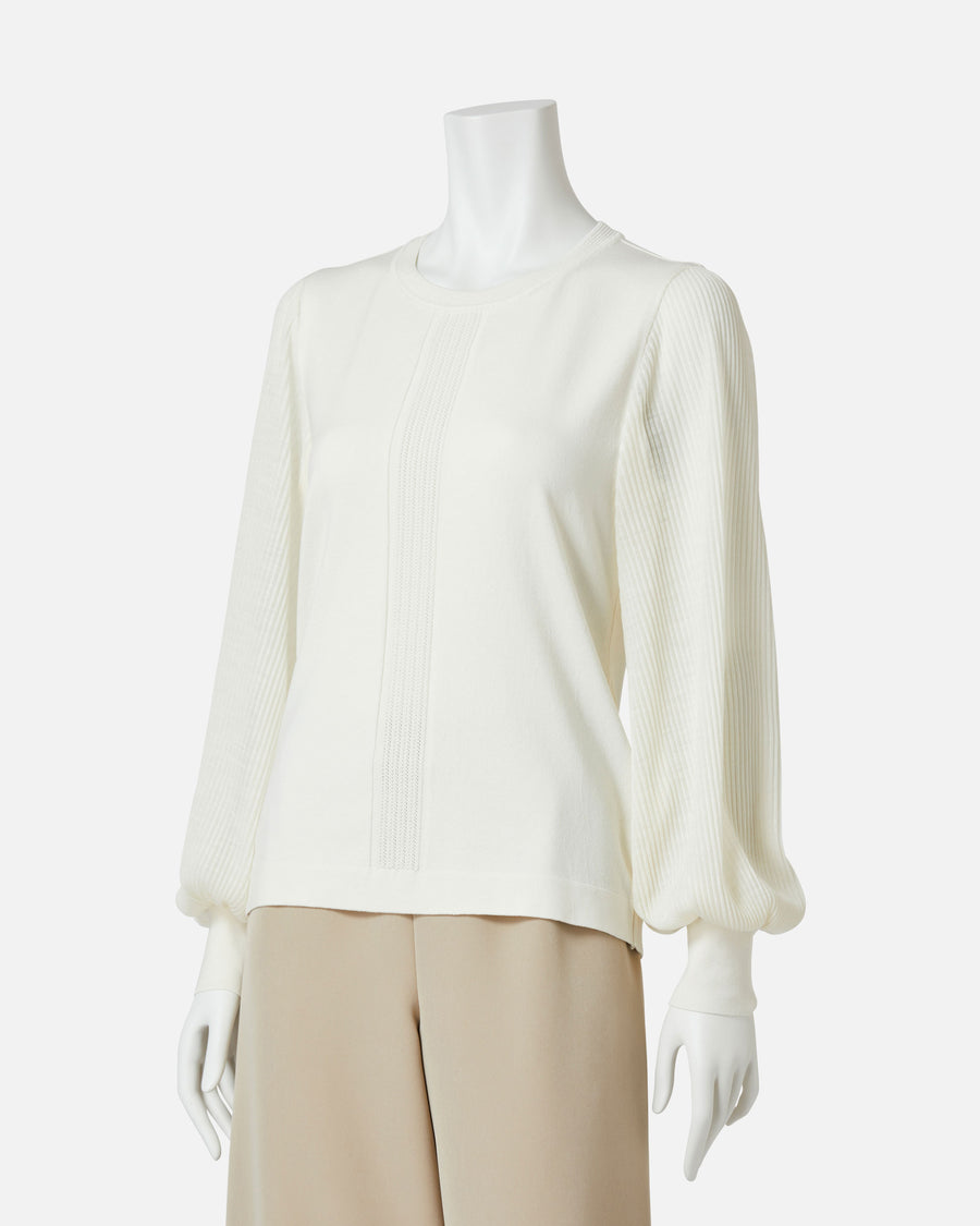 주름 소매 니트 풀오버 / Pleated Sleeve Knit Pullover