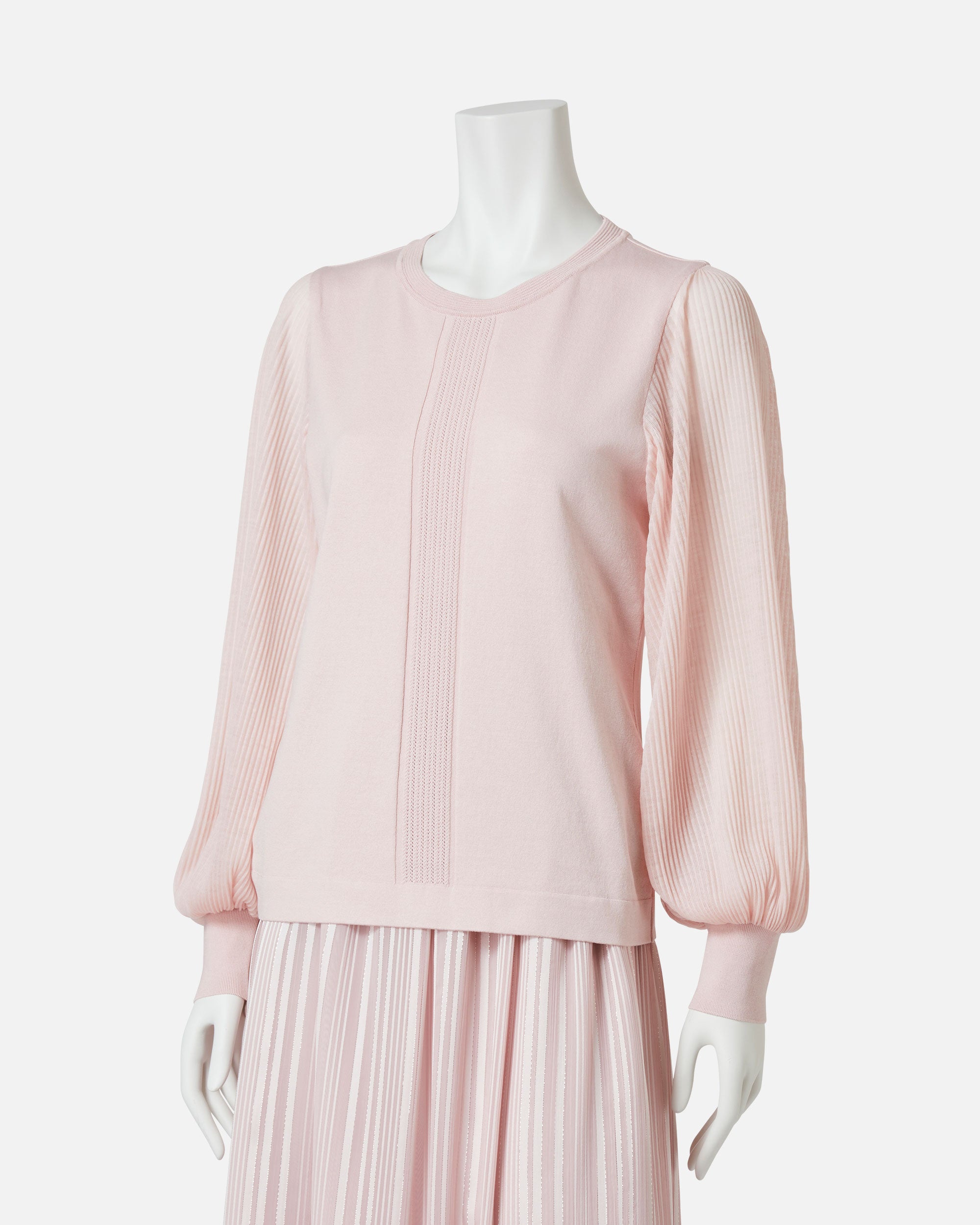 주름 소매 니트 풀오버 / Pleated Sleeve Knit Pullover