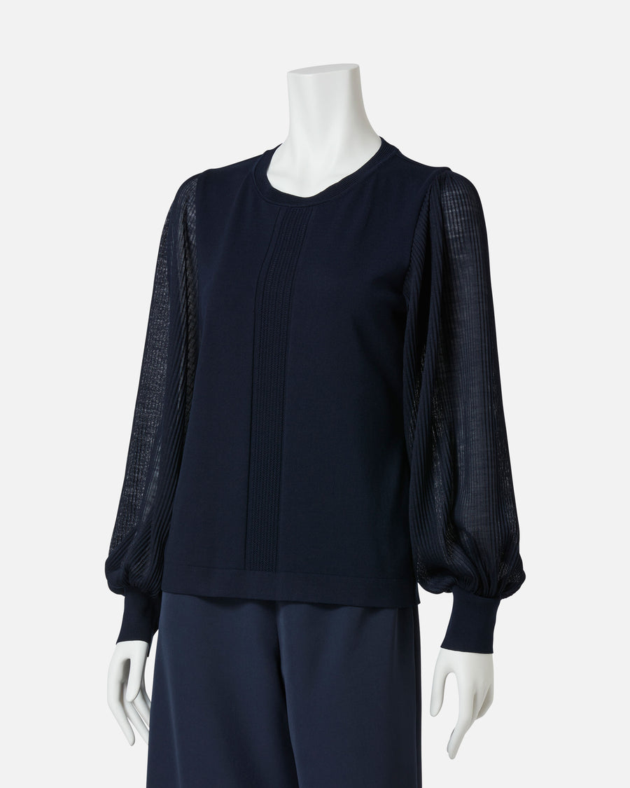 주름 소매 니트 풀오버 / Pleated Sleeve Knit Pullover