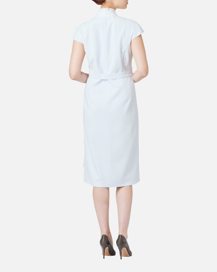 쉬폰 첨부 카슈쿠르 원피스 / Cache-Coeur Dress with Drape Chiffon Collar