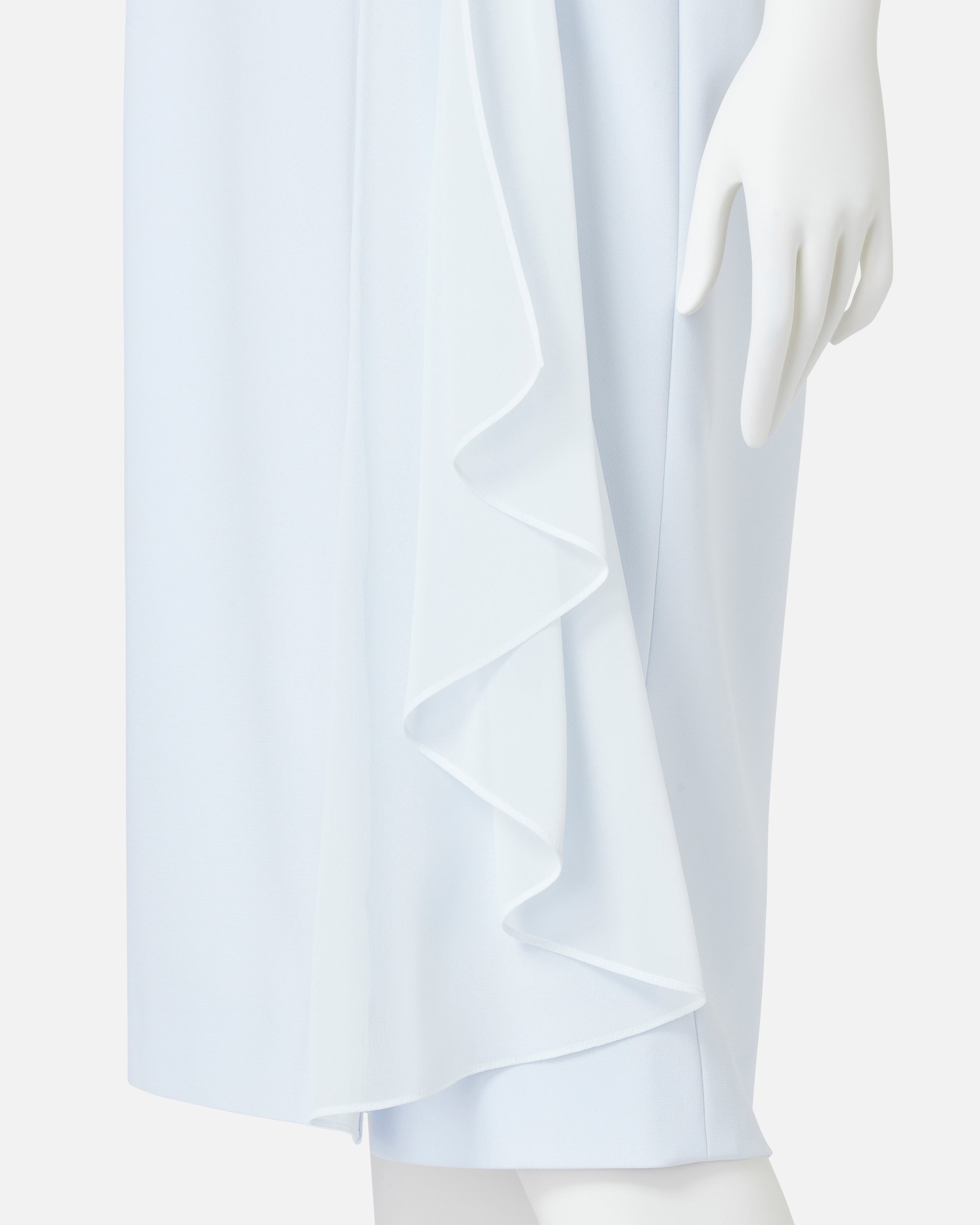 쉬폰 첨부 카슈쿠르 원피스 / Cache-Coeur Dress with Drape Chiffon Collar
