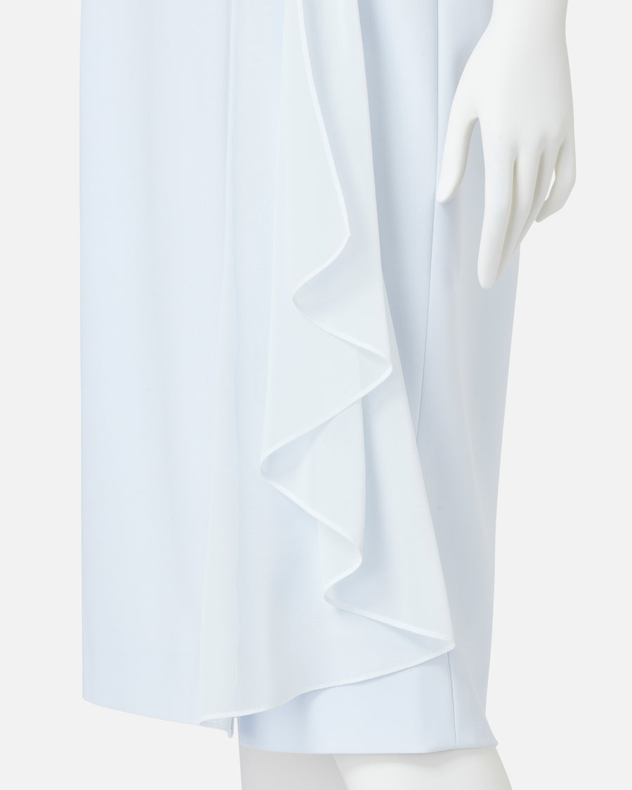 쉬폰 첨부 카슈쿠르 원피스 / Cache-Coeur Dress with Drape Chiffon Collar