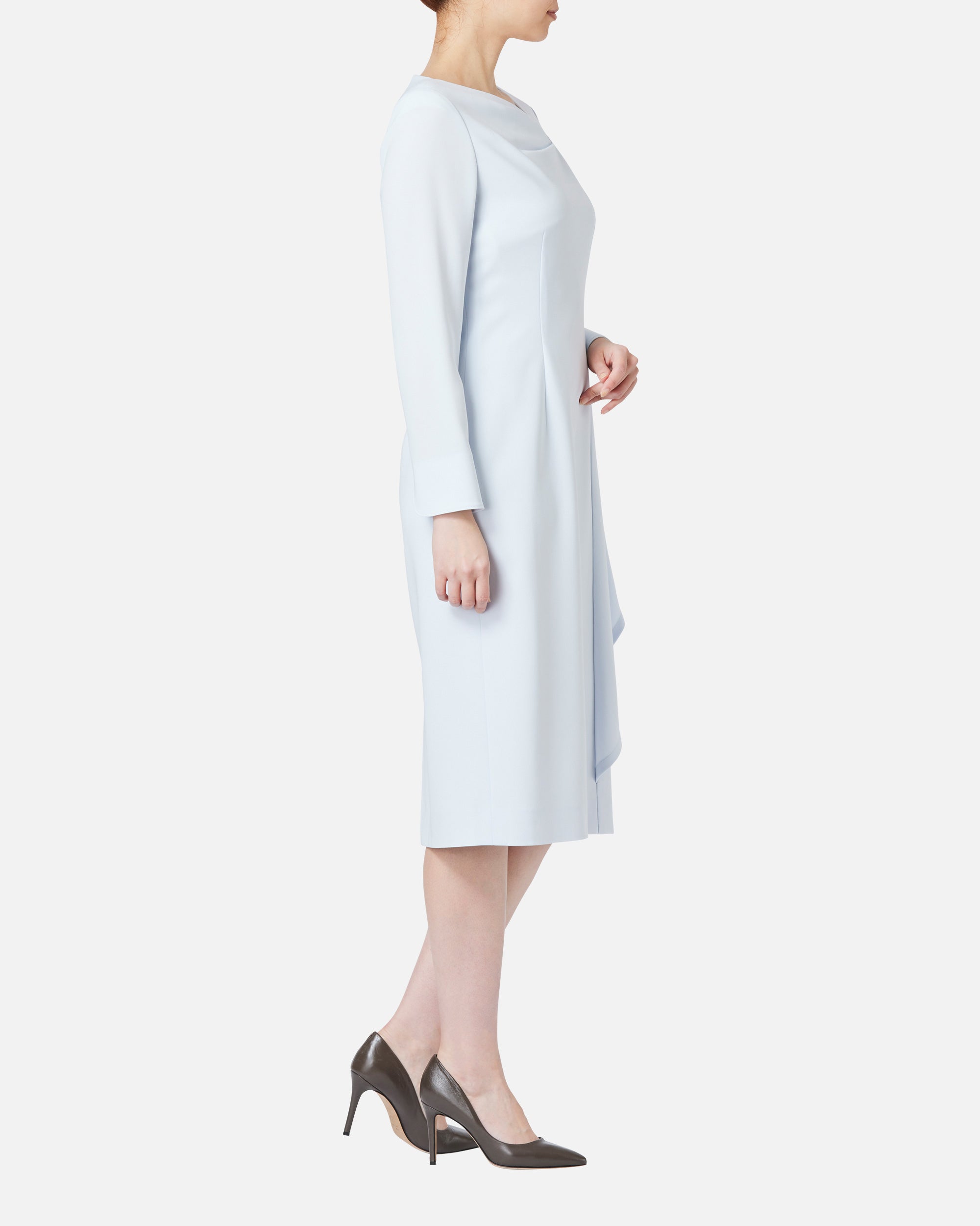 트리아세테이트 폴리에스테르 드레이프 원피스 / Triacetate Polyester Blended Draped Dress