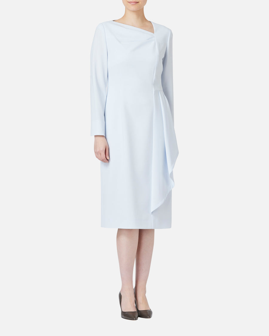트리아세테이트 폴리에스테르 드레이프 원피스 / Triacetate Polyester Blended Draped Dress