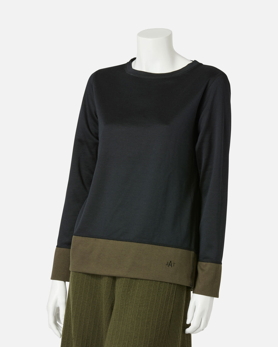 실크 코튼 저지 리버시블 풀오버 / Reversible Silk Cotton Jersey Pullover