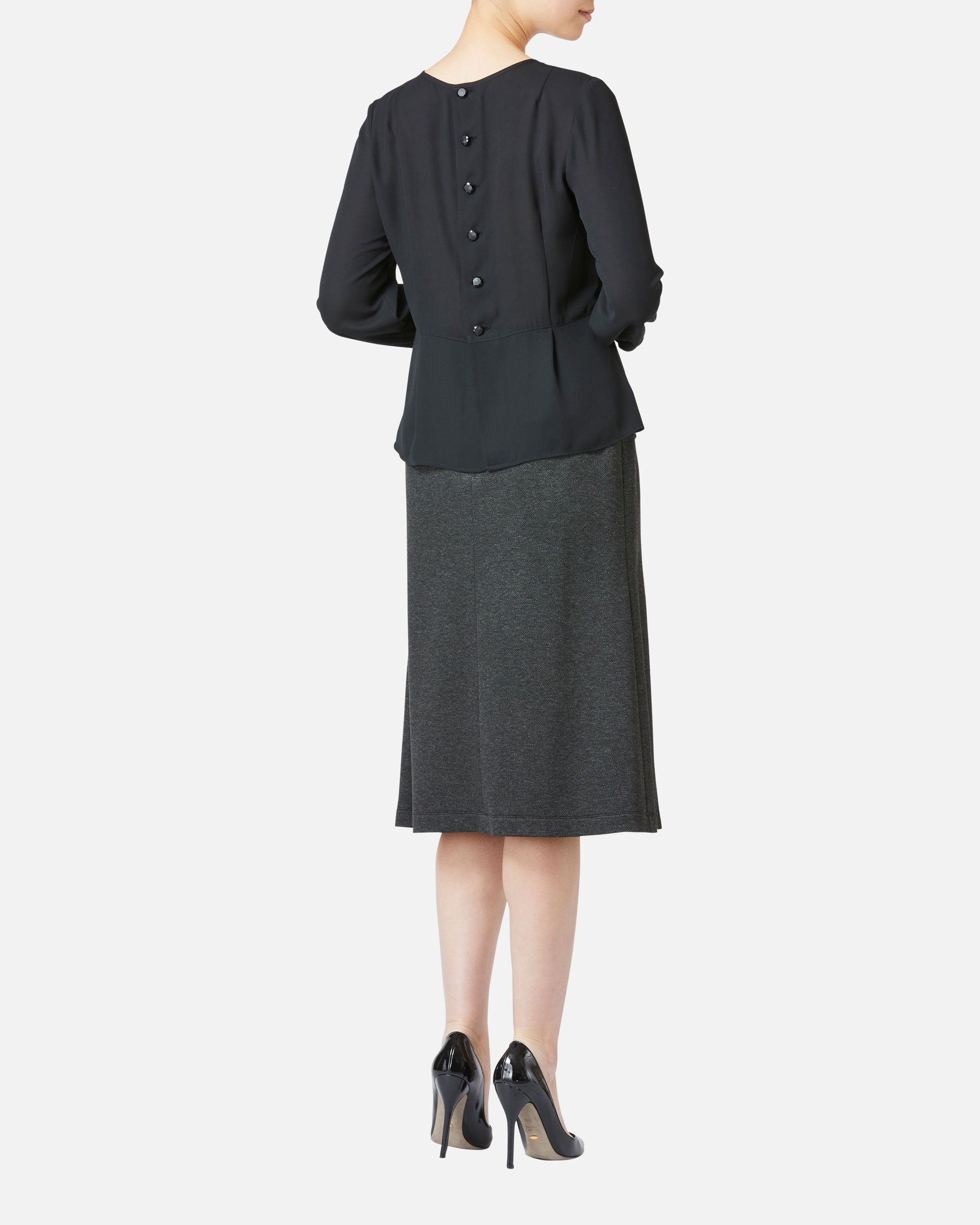 프론트 택 조젯 블라우스 / Pleated Front Blouse