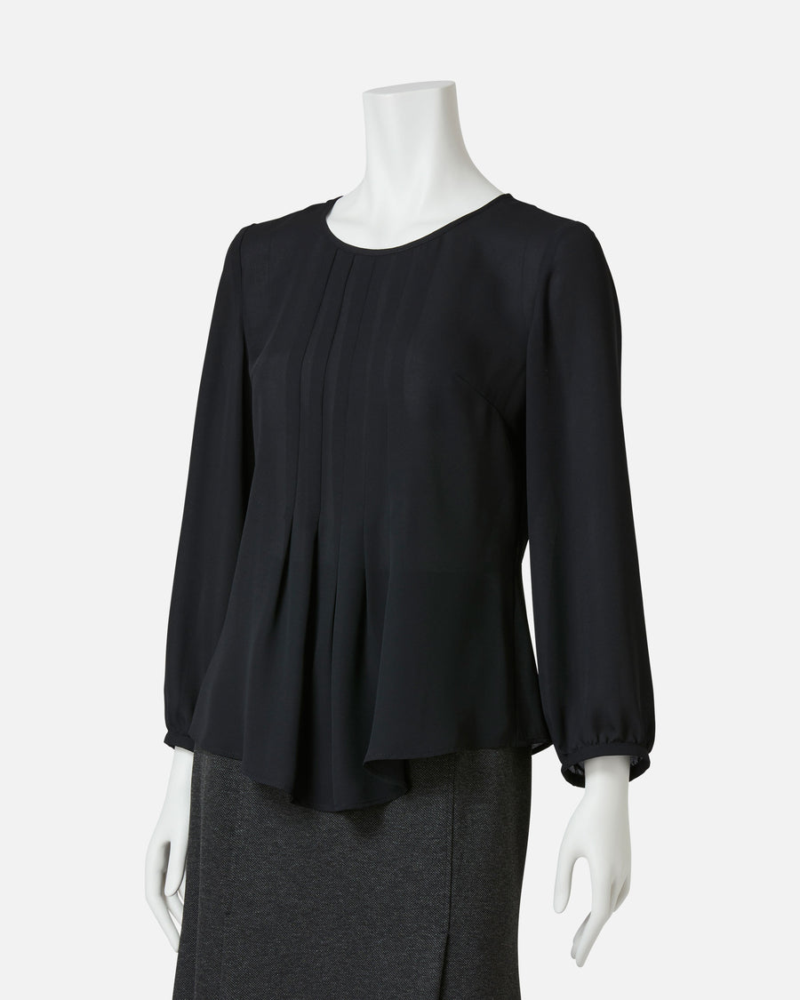 프론트 택 조젯 블라우스 / Pleated Front Blouse
