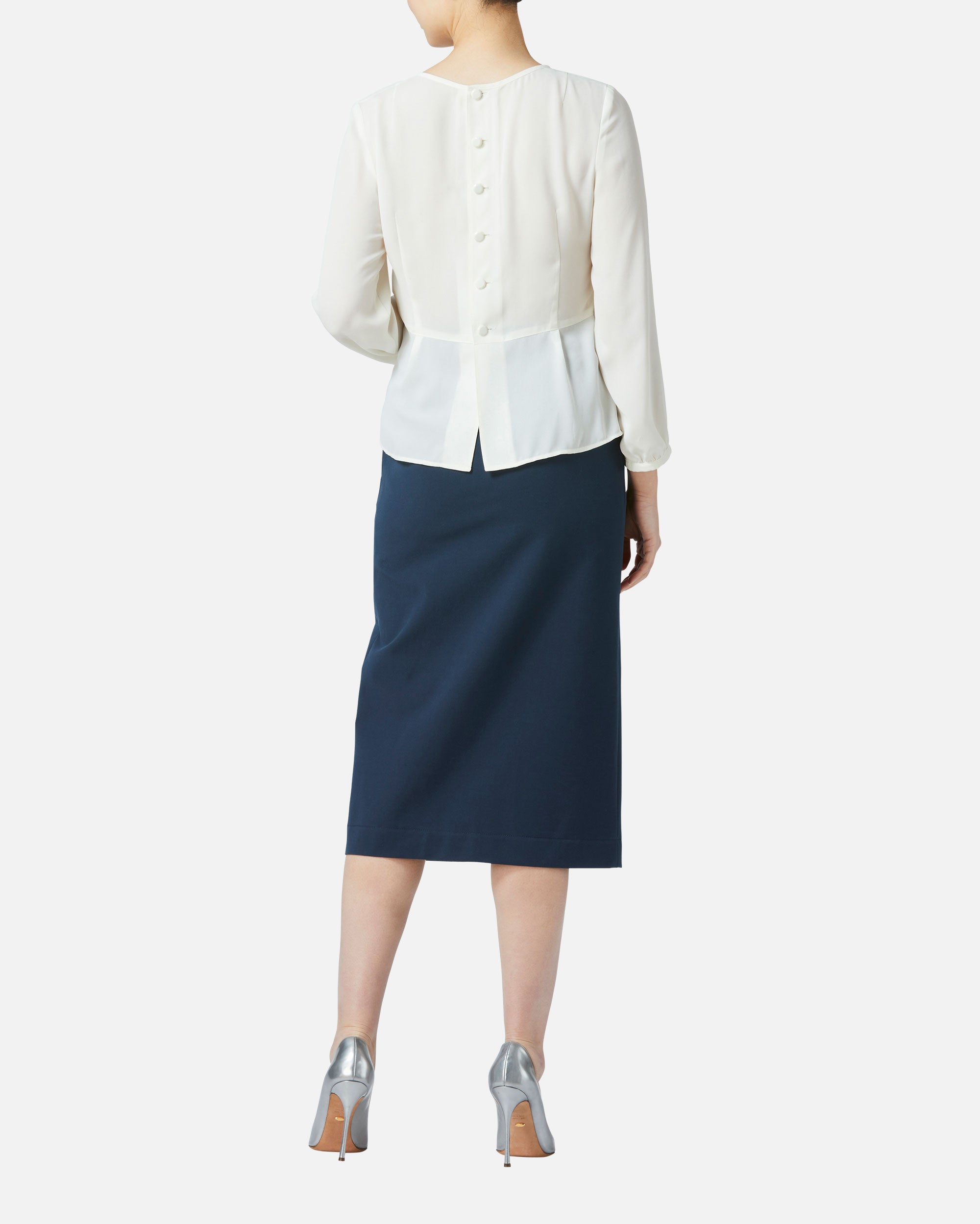 프론트 택 조젯 블라우스 / Pleated Front Blouse