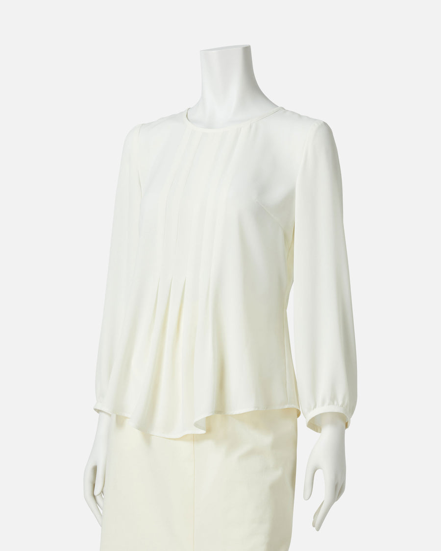 프론트 택 조젯 블라우스 / Pleated Front Blouse