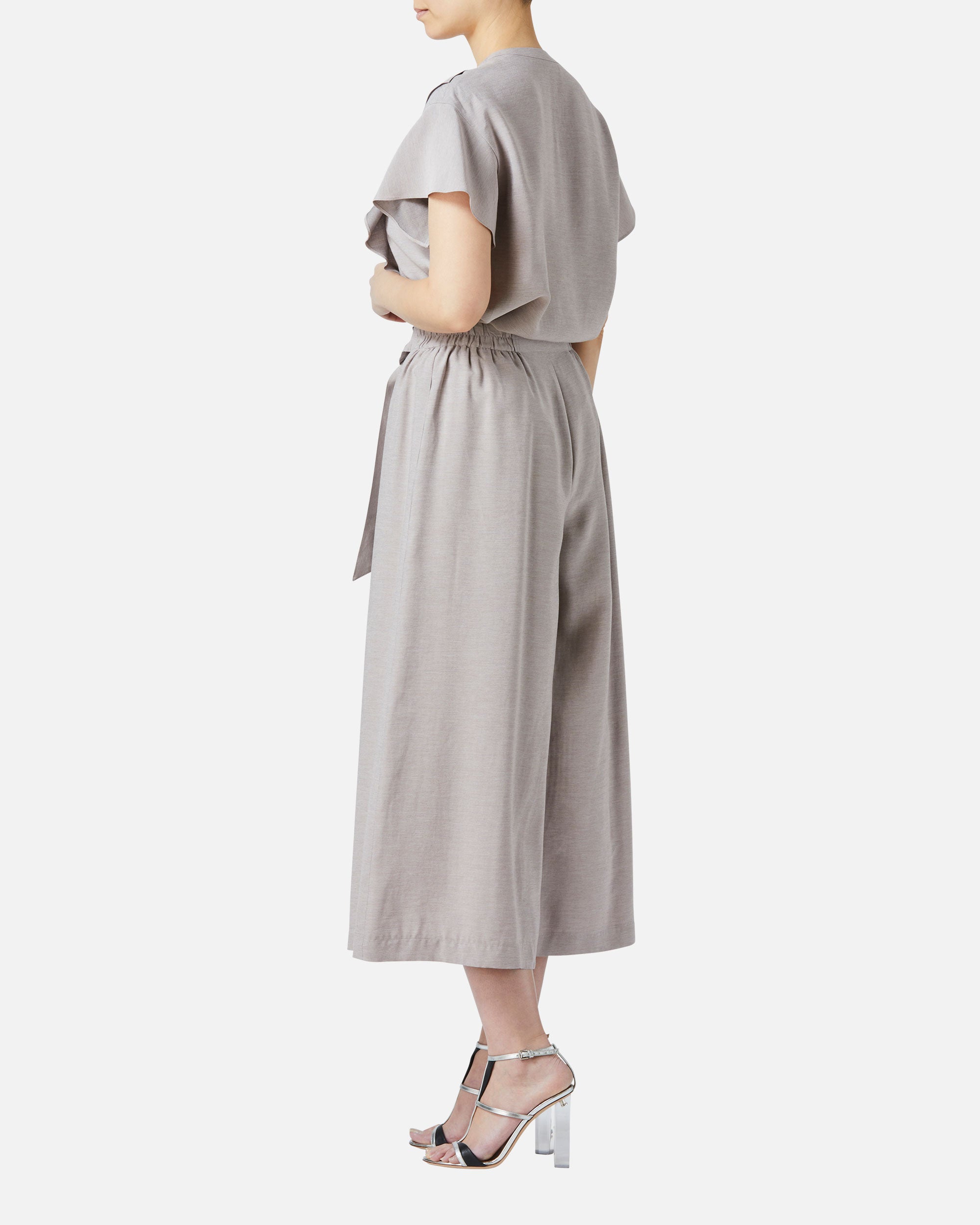 리본 개더 팬츠 / Gathered Waist Pants with Ribbon