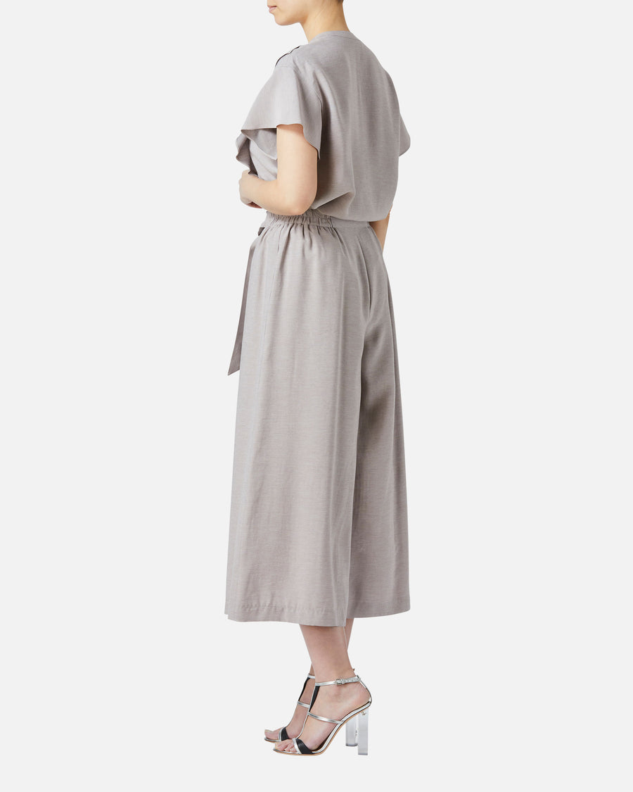 리본 개더 팬츠 / Gathered Waist Pants with Ribbon