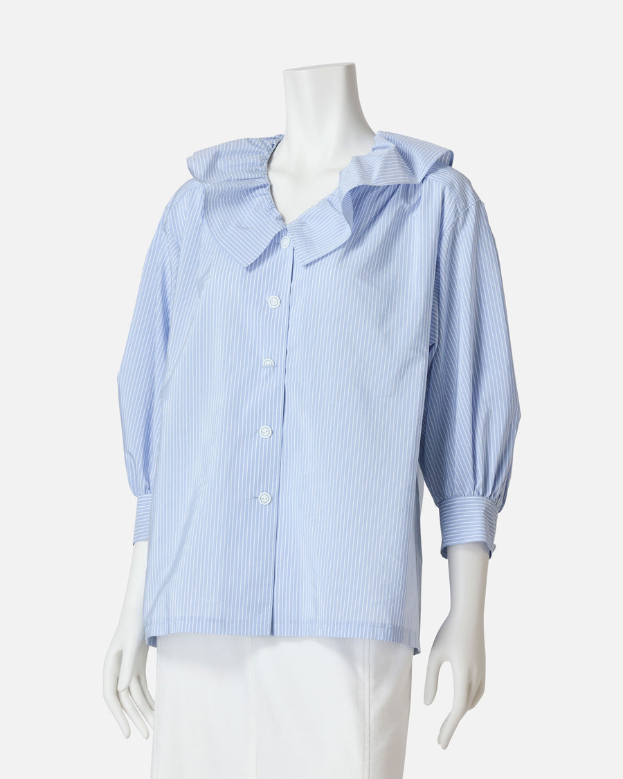 스트라이프 퍼프 슬리브 블라우스 / Puff Sleeve Stripe Blouse