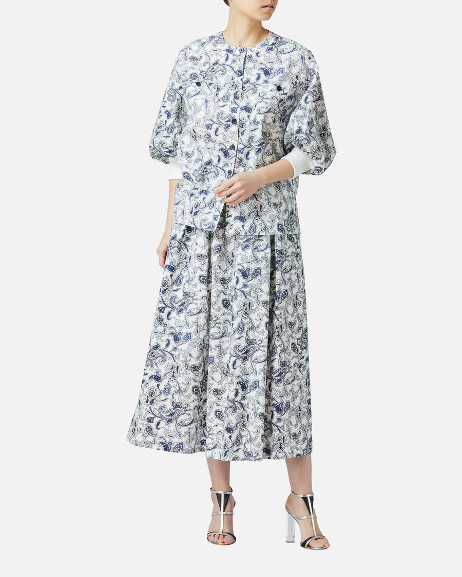 페이즐리 프린트 퍼프 슬리브 블라우스 / Puff Sleeve Blouse with Paisley Print