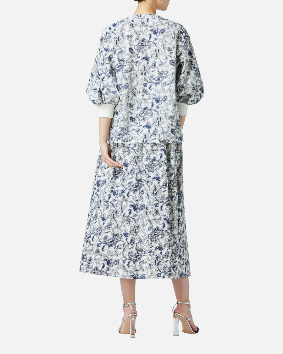 페이즐리 프린트 퍼프 슬리브 블라우스 / Puff Sleeve Blouse with Paisley Print