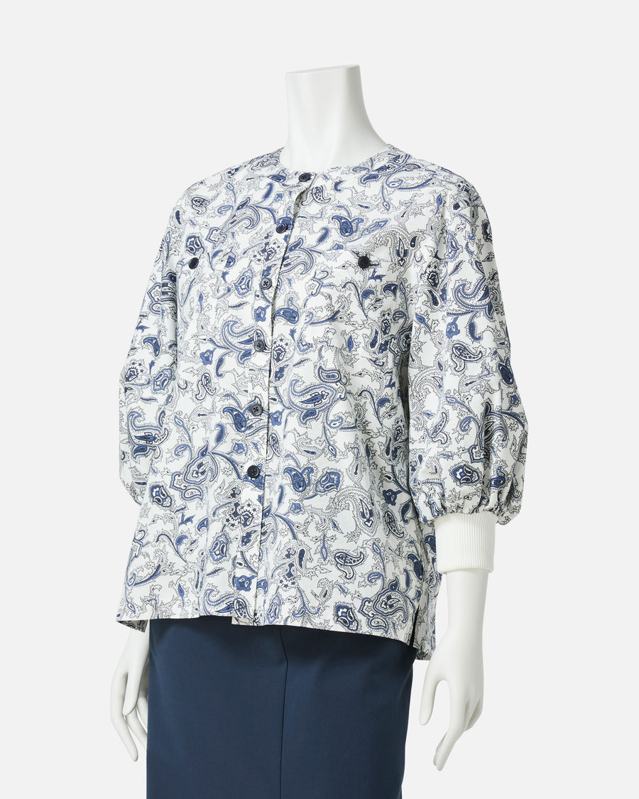 페이즐리 프린트 퍼프 슬리브 블라우스 / Puff Sleeve Blouse with Paisley Print