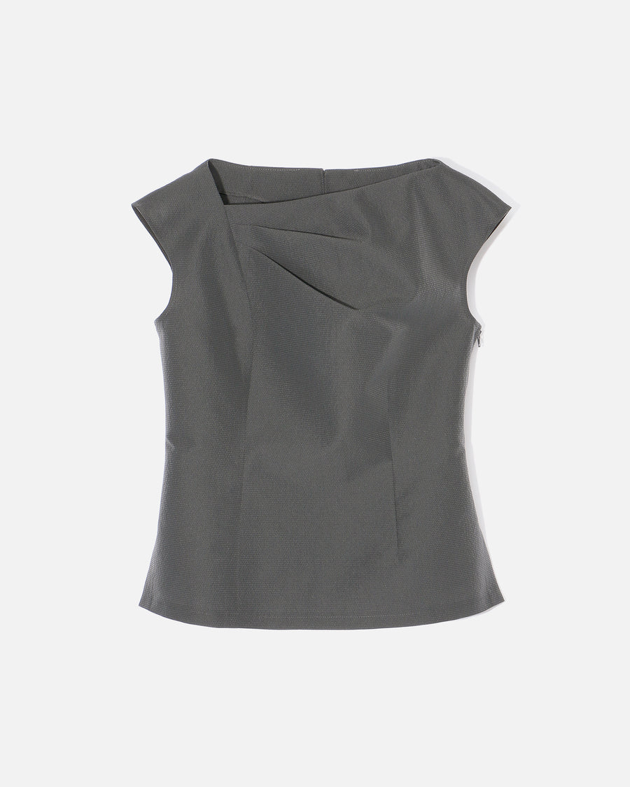 폴리 에스테르 나일론 자카드 리본이 달린 블라우스 / Polyester Nylon Jacquard Blouse with Ribbon