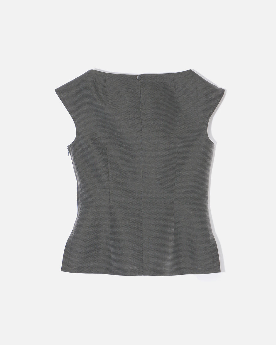 폴리 에스테르 나일론 자카드 리본이 달린 블라우스 / Polyester Nylon Jacquard Blouse with Ribbon