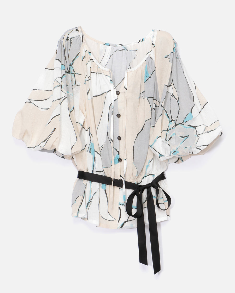보타니컬 무늬 블라우스 / Botanical Print Blouse
