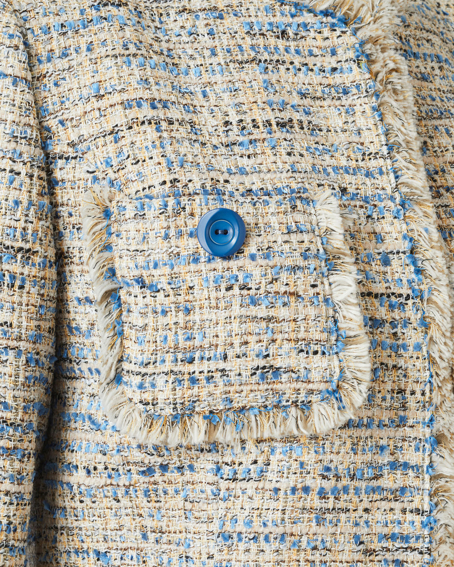 스트레치 여름 트위드 노 컬러 재킷 / Stretch Summer Tweed Collarless Jacket