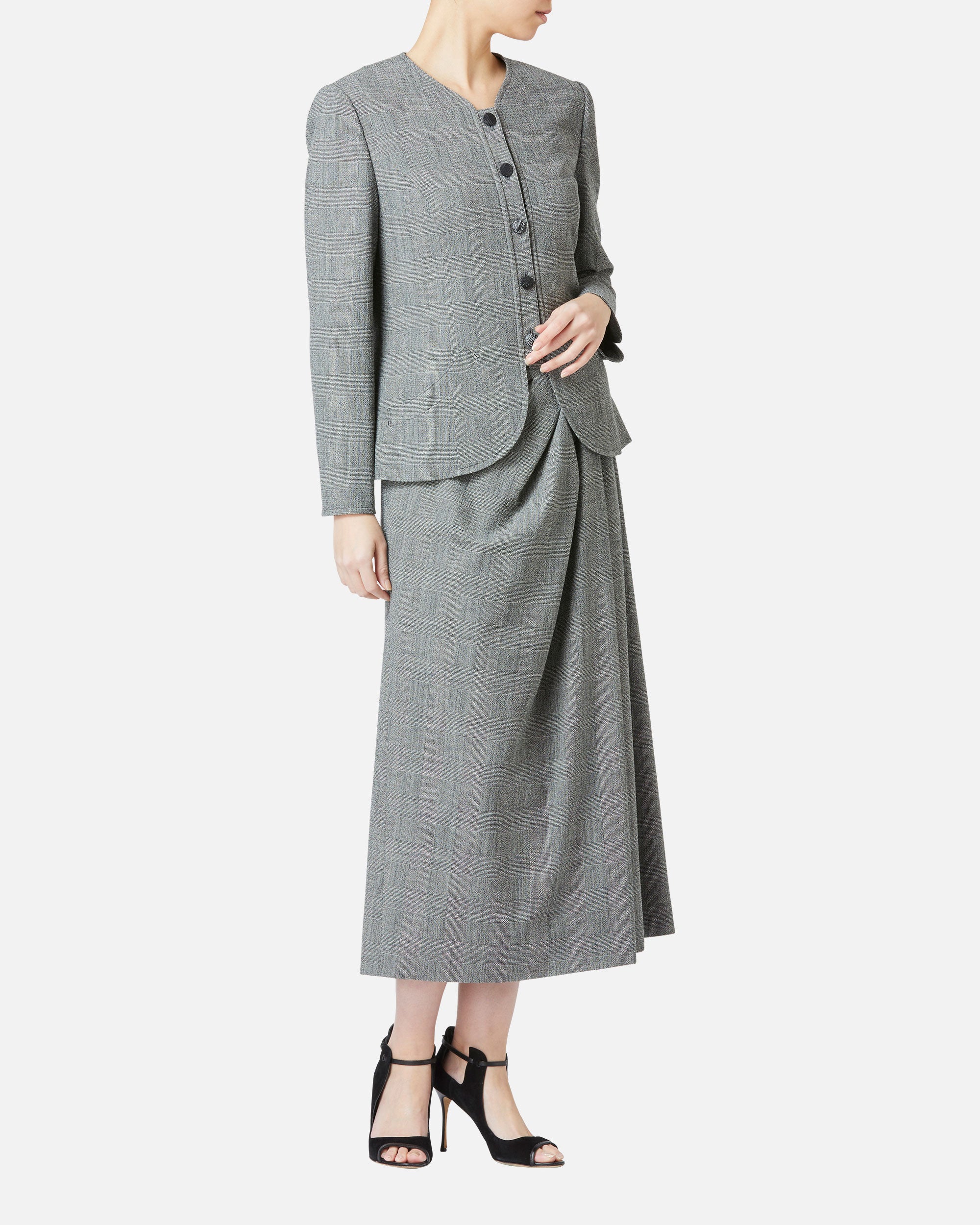 스트레치 크레이프 랩 스타일 스커트 / Stretch Crape Wrap Style Skirt
