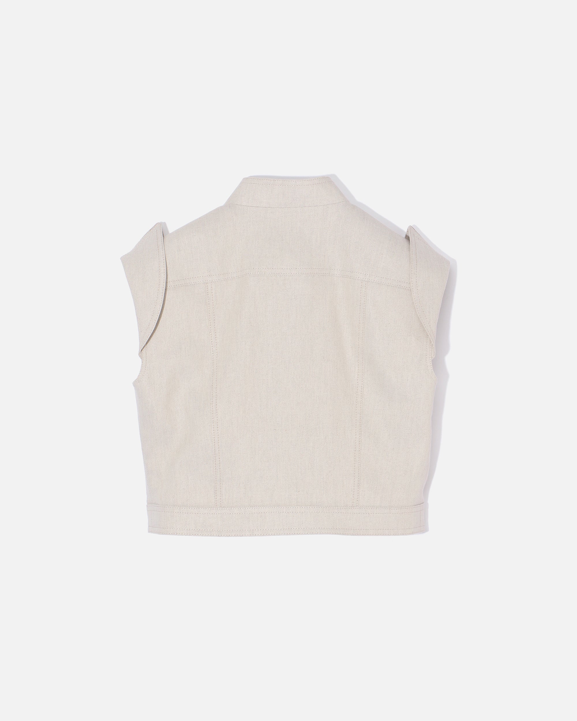 린넨 레이온 트윌 민소매 재킷 / Sleeveless Linen Rayon Twill Jacket