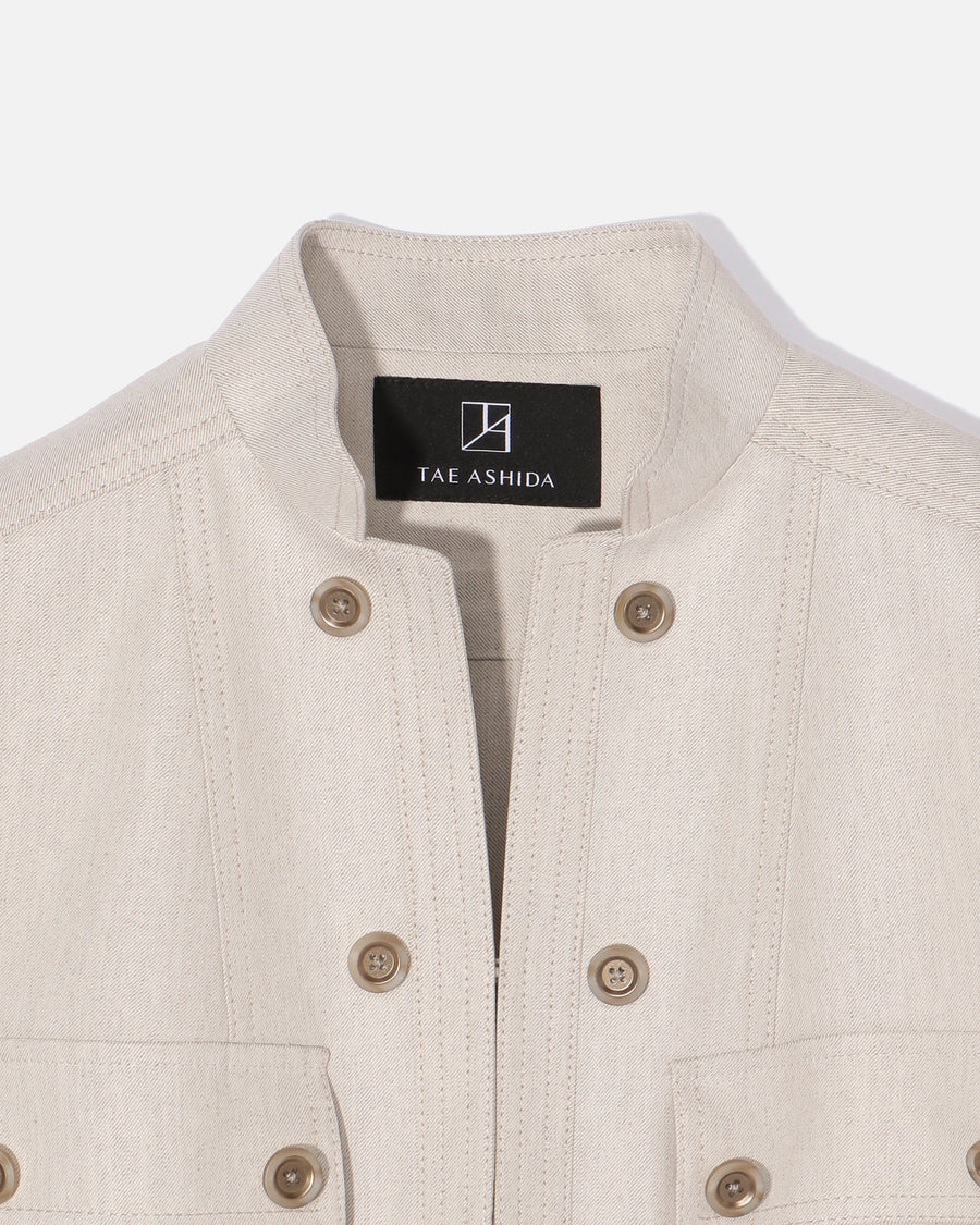린넨 레이온 트윌 민소매 재킷 / Sleeveless Linen Rayon Twill Jacket