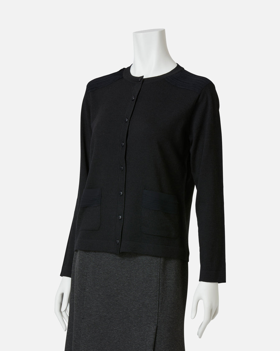 울 실크 프릴 니트 카디건 / Fringed Wool Silk Knit Cardigan