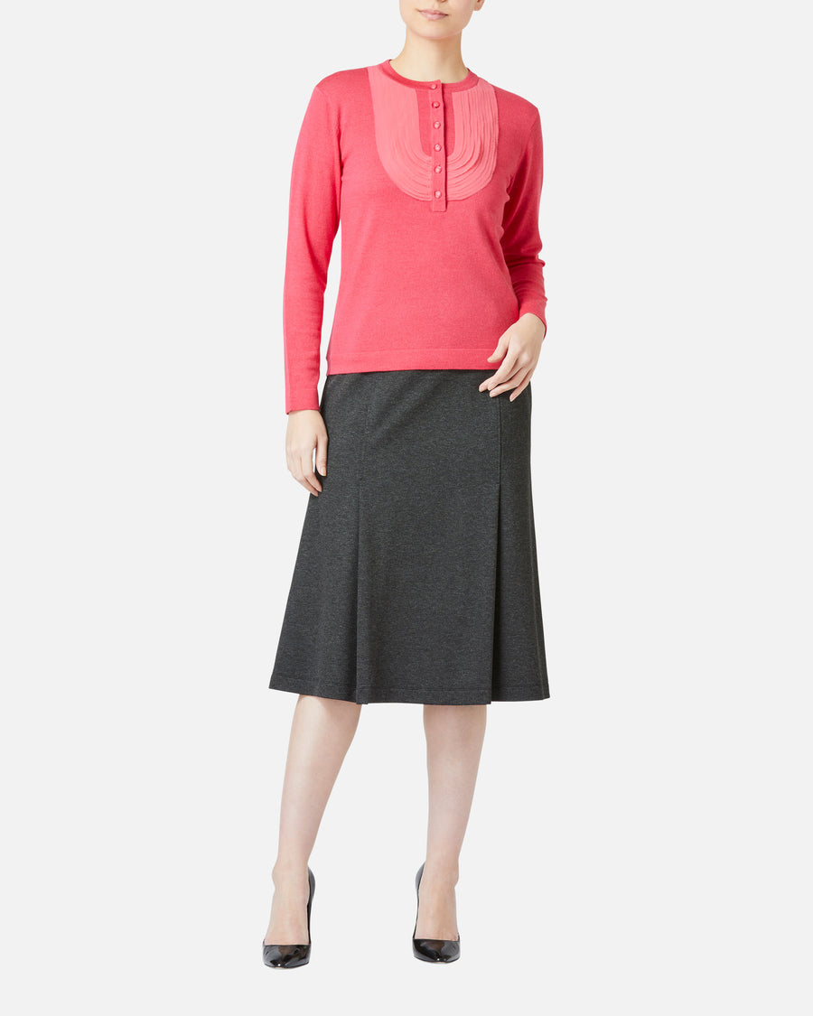 실크 울 프릴 니트 풀오버 / Silk Wool Knit Pullover
