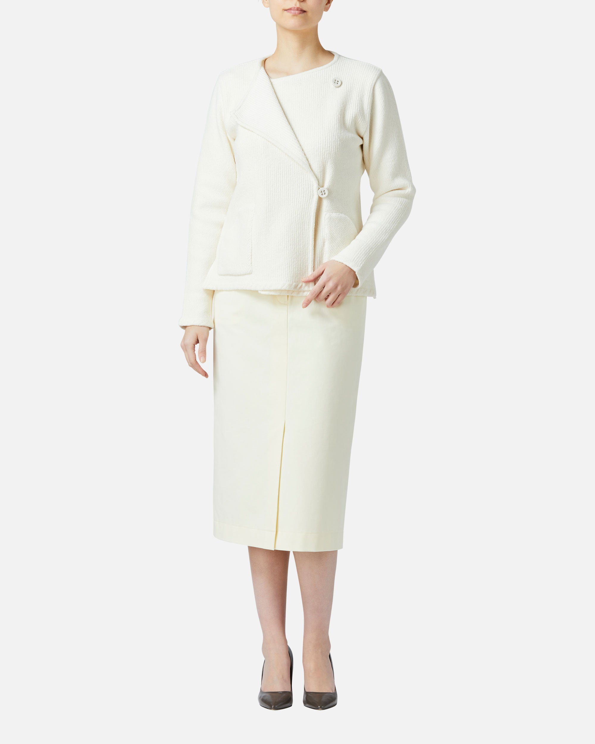 스트레치 개버딘 프론트 택스 카트 / Stretch Gabardine Front Darted Skirt