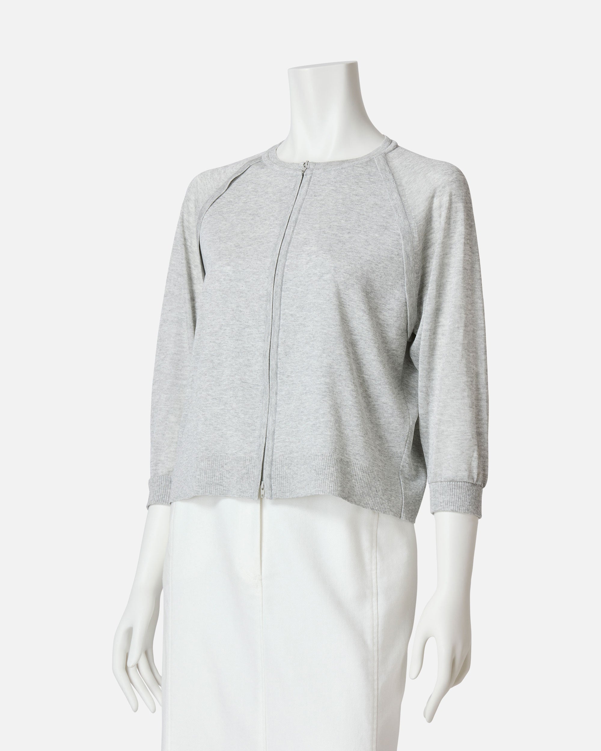 지퍼 업 니트 가디건 / Zip-Up Knit Cardigan