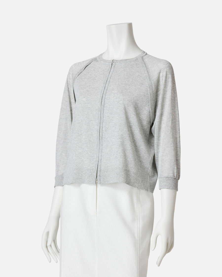지퍼 업 니트 가디건 / Zip-Up Knit Cardigan