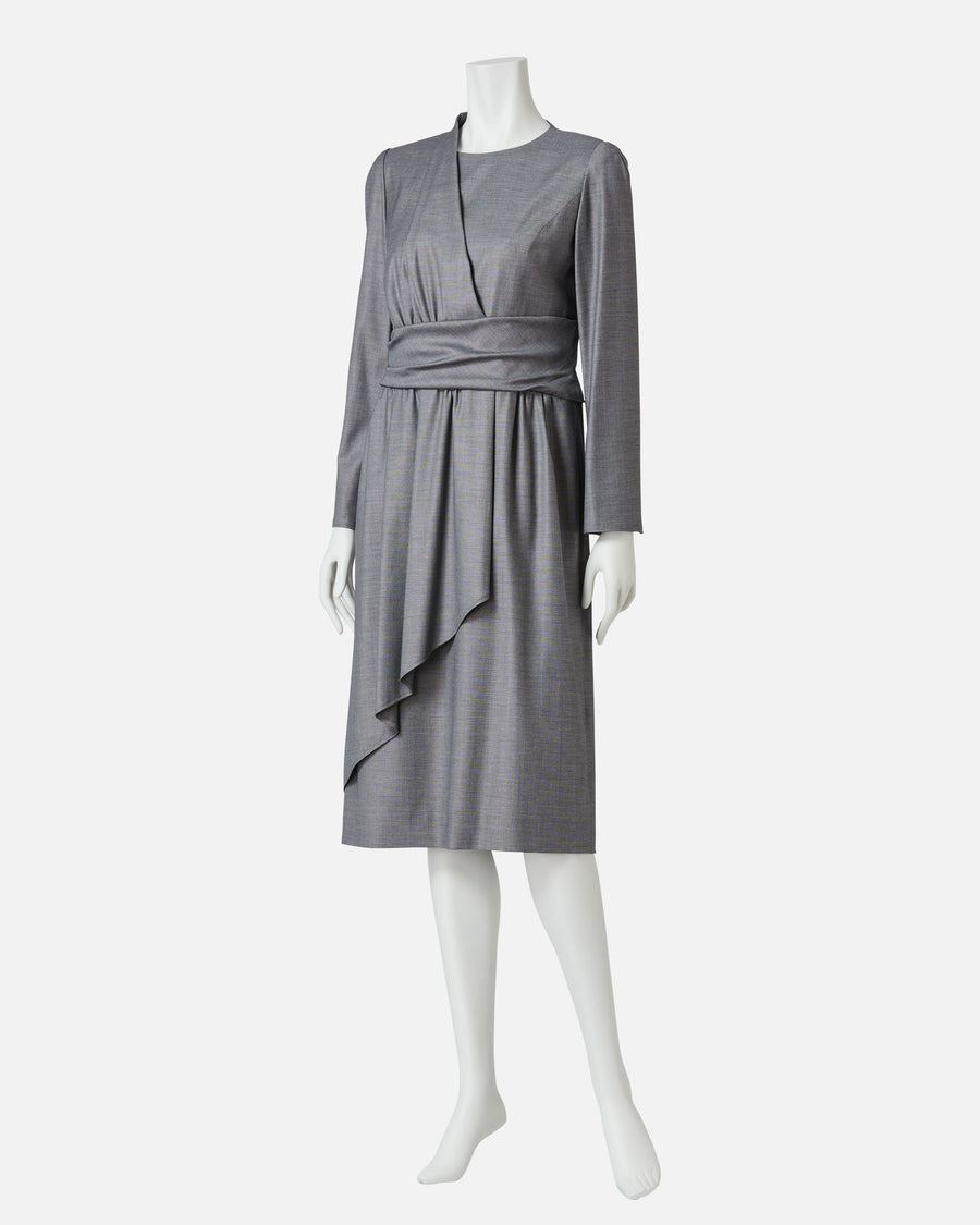 스트레치 샹브레 랩풍 원피스 / Stretch Chambray Wrap Style Dress