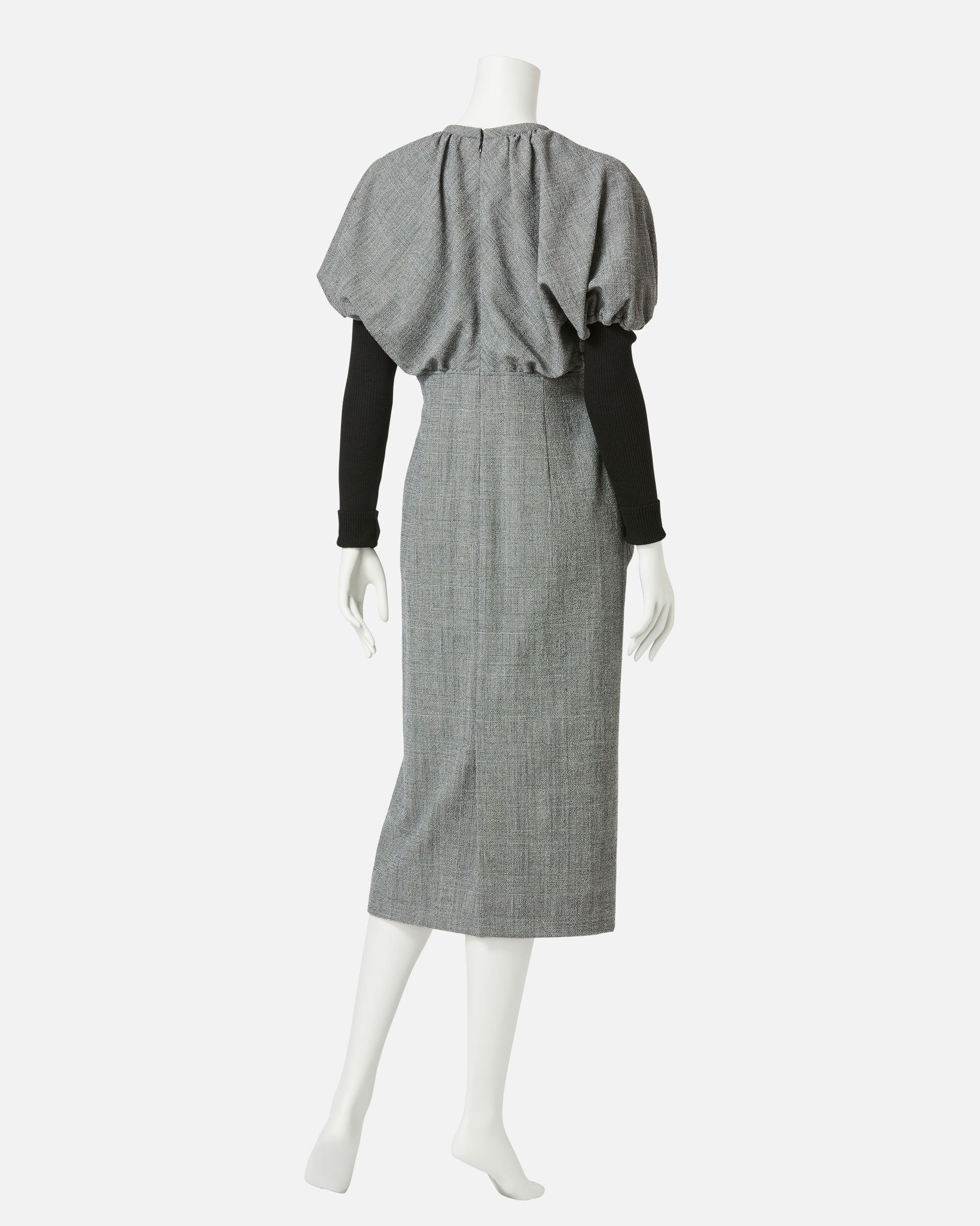 퍼프×니트 슬리브 원피스/Puff×Knitted Sleeve Dress