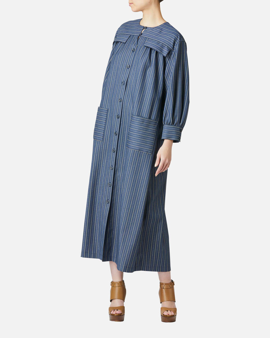 스트레치 트윌 스트라이프 원피스 / Striped Stretch Twill Dress
