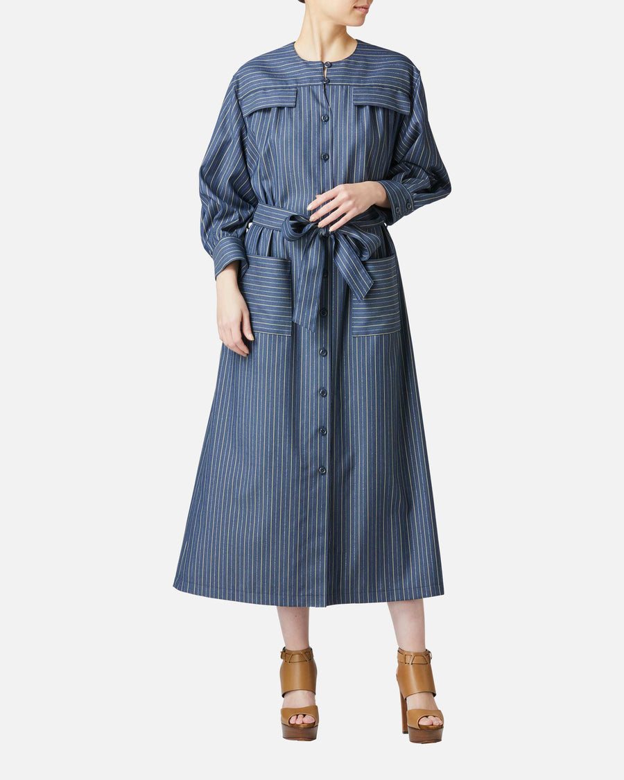 스트레치 트윌 스트라이프 원피스 / Striped Stretch Twill Dress