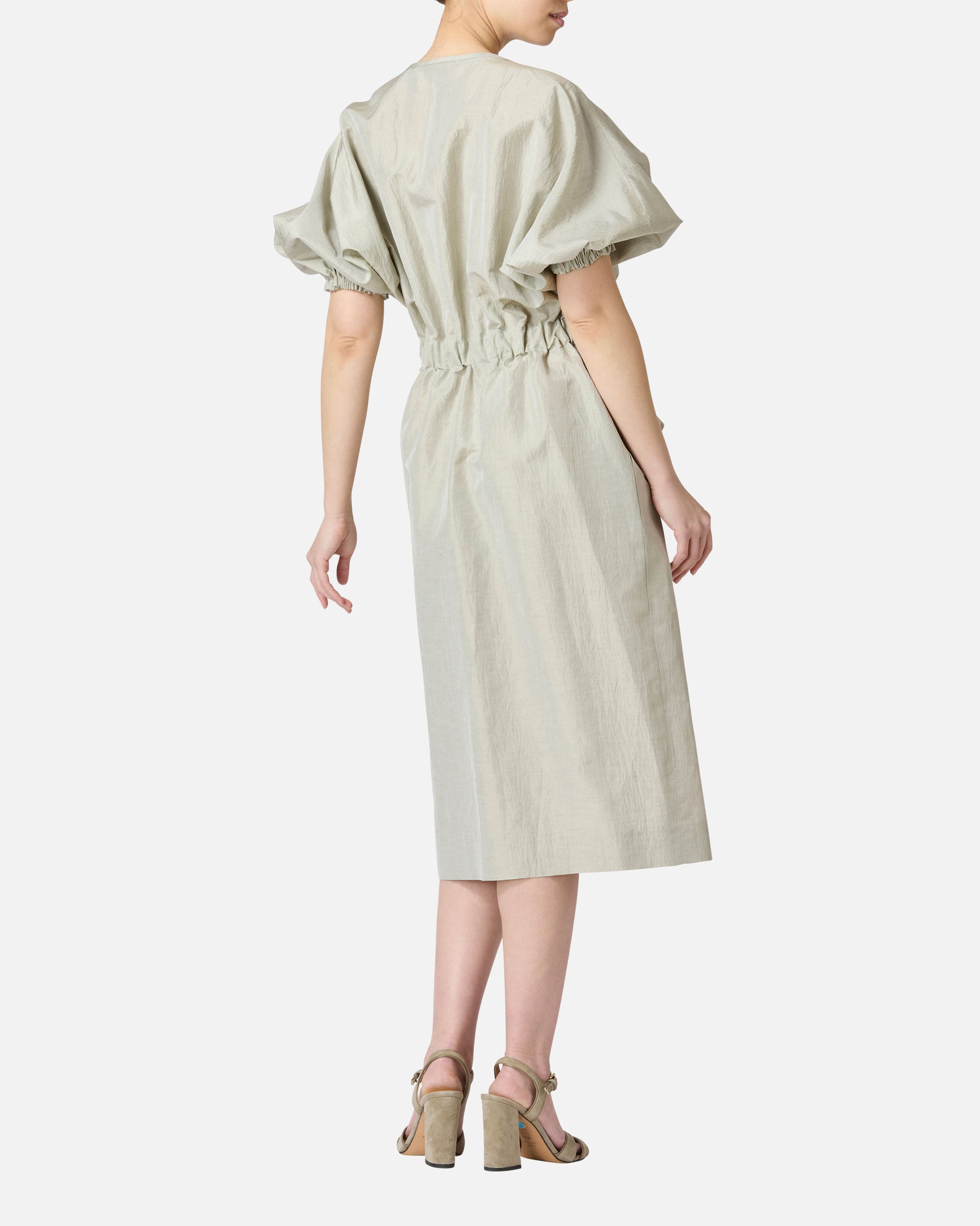 리본 개더 원피스 / Gathered Waist Dress with Ribbon