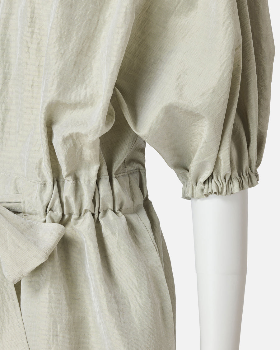 리본 개더 원피스 / Gathered Waist Dress with Ribbon
