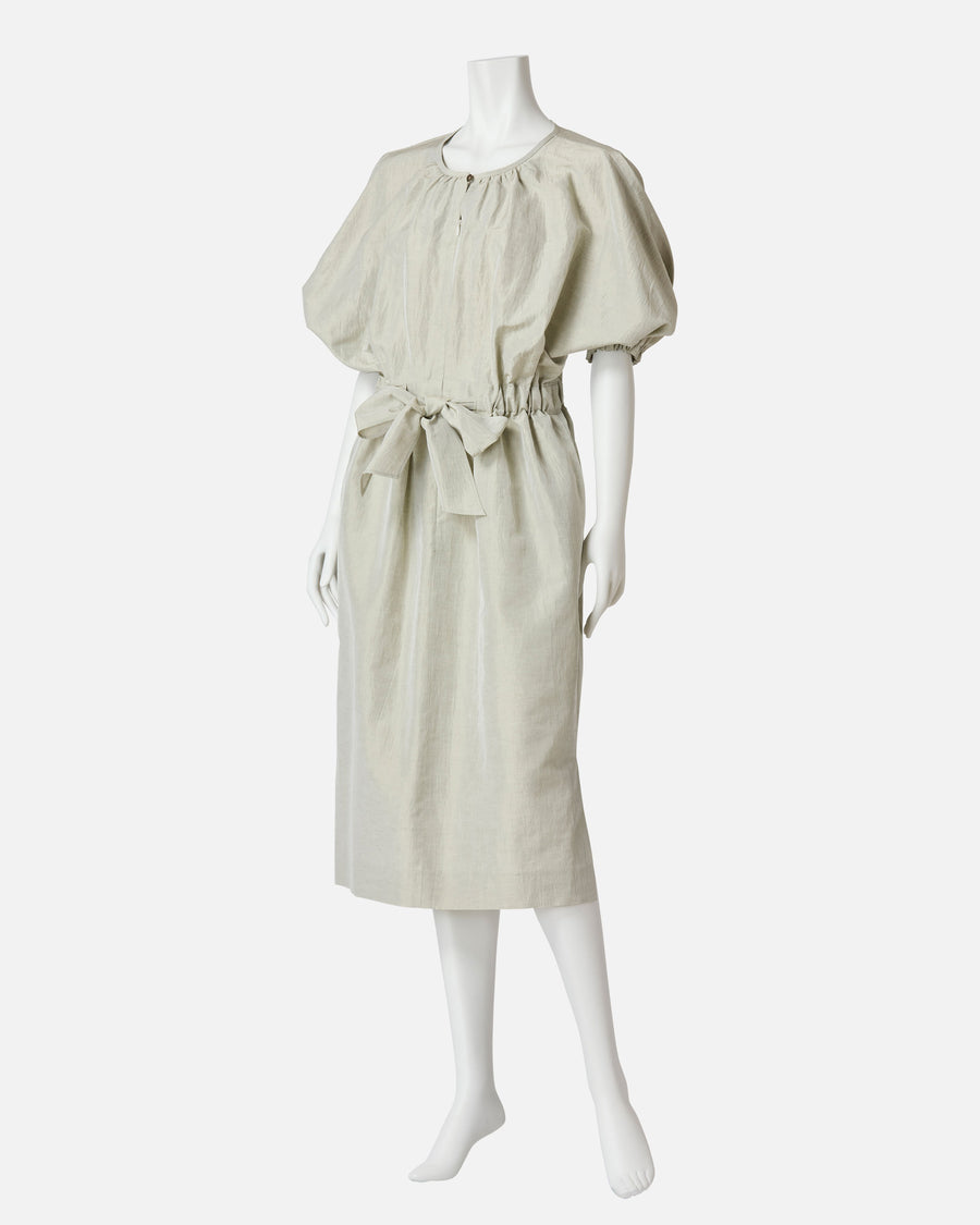 리본 개더 원피스 / Gathered Waist Dress with Ribbon
