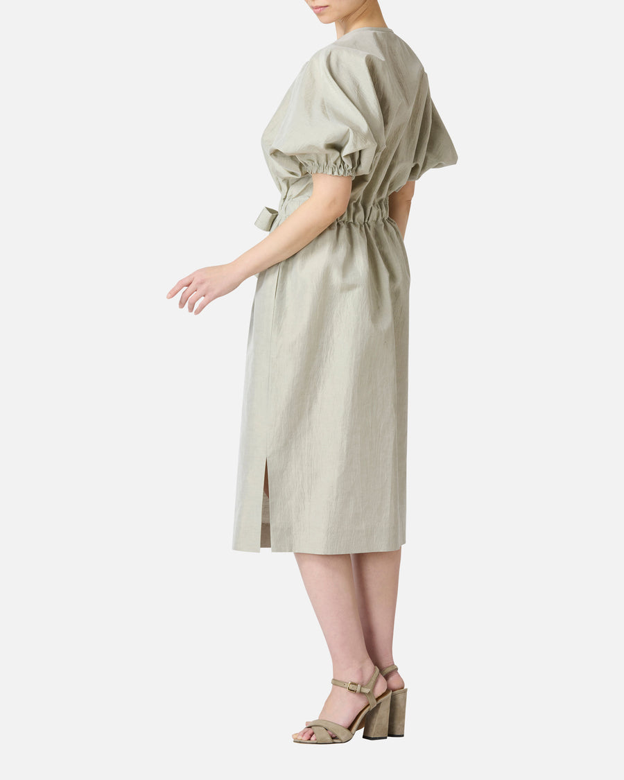 리본 개더 원피스 / Gathered Waist Dress with Ribbon