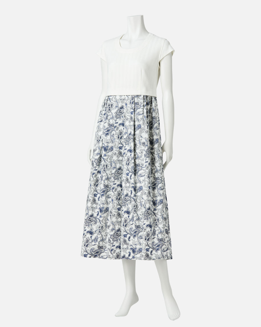 저지 × 페이즐리 프린트 여름 드레스 / Jersey Summer Dress with Paisley Print